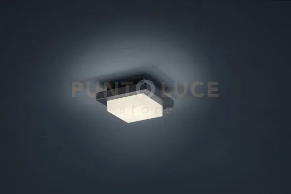 Hondo applique / plafoniera led quadrata antracite cm.14x14cm 3000k...