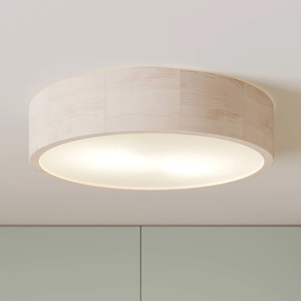 Plafoniera soffitto Kerio Envostar, dimmerabile, Bianco / Opale, Soggiorno / Sala da pranzo, Legno, Moderno, Plafoniera