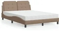 Letto con Materasso Cappuccino 140x190cm Similpelle 3208863