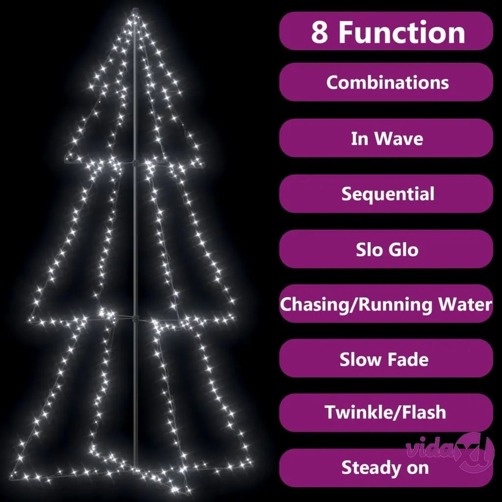vidaXL Albero di Natale a Cono 300 LED per Interni Esterni 120x220 cm