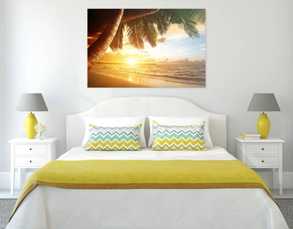 Quadro su tela – Alba sulla spiaggia caraibica