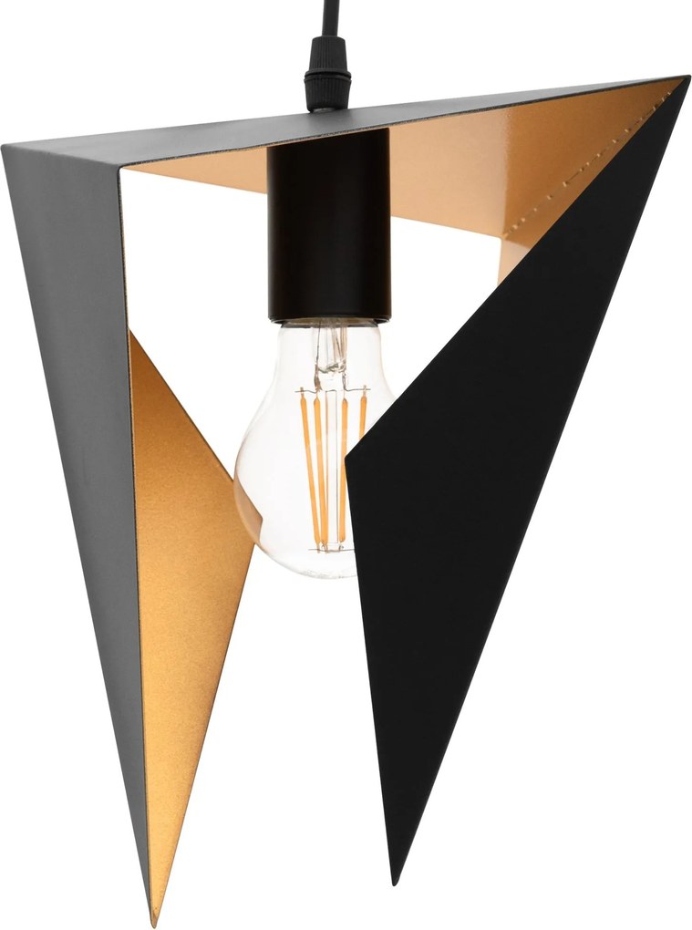 LAMPADA DA SOFFITTO TRIANGOLARE GEOMETRICA NERA APP253-1CP