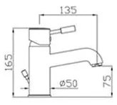 Miscelatore lavabo Rubitor serie Modì scarico con piletta 6530 cromato