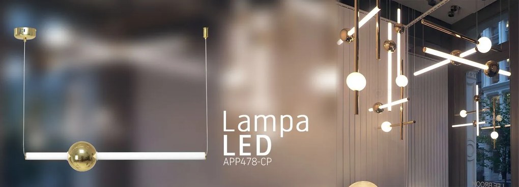 Lampada Da Soffitto Pensile LED Bianco Oro  APP478-CP