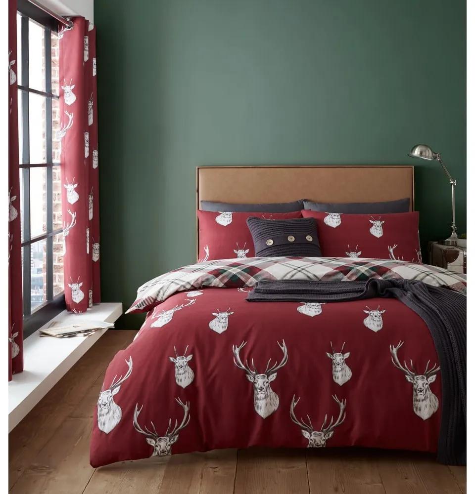Biancheria da letto rossa Stag, 200 x 200 cm Munro - Catherine Lansfield