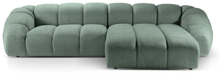 Divano angolare in verde chiaro (con penisola a destra) Diana – Micadoni