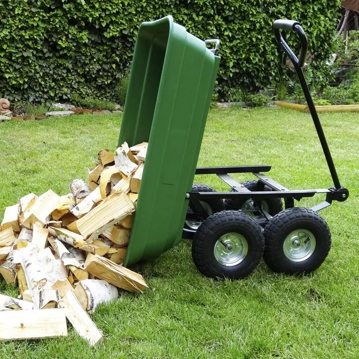 Carrello da giardino ribaltabile con maniglia fissa