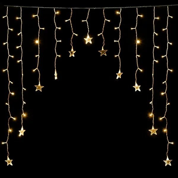 Aigostar - Catena luminosa LED da esterno per Natale 168xLED 3x1,5m IP44 bianco caldo a forma di stelle