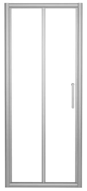Porta doccia pieghevole Quad L 101 x H 190cm, Sp. 6 mm in vetro profilo argento