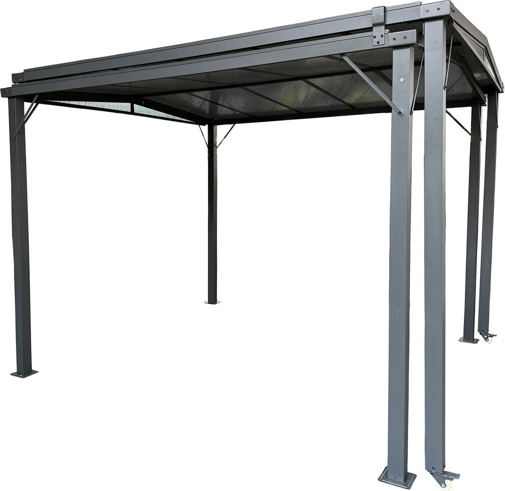 LINDA - gazebo allungabile in alluminio e policarbonato