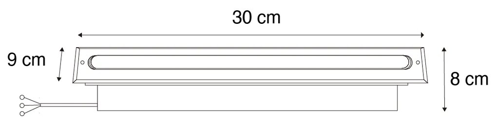 Set di 4 faretti da terra moderni in acciaio 30 cm LED inclusi IP65 - Eline