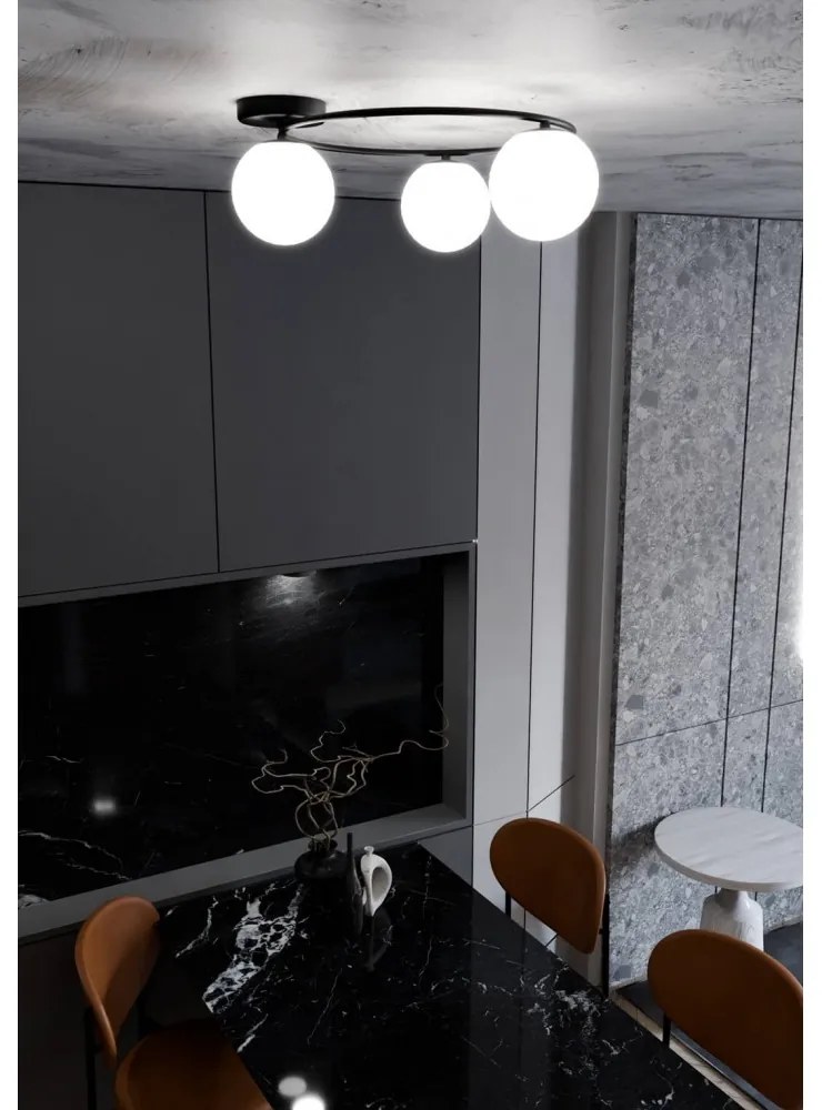 Lampada da soffitto in acciaio SOPRA 3 da interno 3xE14 Colore del corpo Nero e Bianco