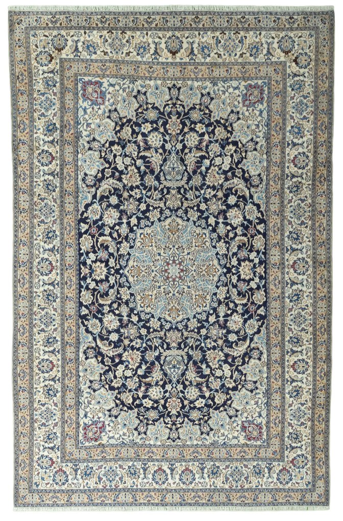 Nain Tappeto 210 x 320 Blu (Iran) Annodato A Mano