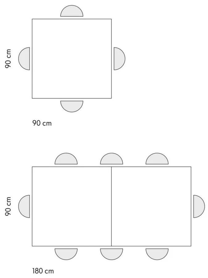 Tavolo POSITANO in legno effetto rovere e gambe antracite, allungabile a libro 90&#215;90 cm &#8211; 180&#215;90 cm