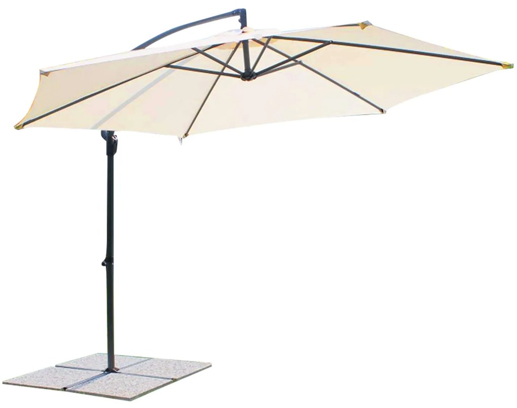 Ombrellone con palo laterale orientabile Eris beige