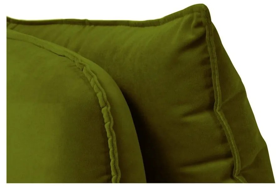 Poltrona lounge in velluto verde con gambe nere, angolo sinistro Lento - Kooko Home