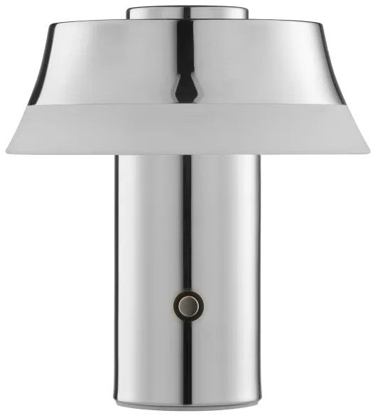 Brilliant - Lampada da tavolo LED KINICH, dimmerabile e ricaricabile, con controllo touch, LED 2,5W/5V 2700K cromo lucido