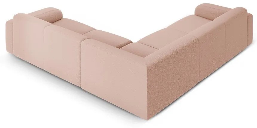 Divano angolare rosa chiaro in tessuto bouclé (angolo variabile / a L) Molino - Micadoni Home