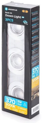 Aigostar - Set 3x faretti da incasso LED/5W/230V 3000K Ø 8,5 cm bianco