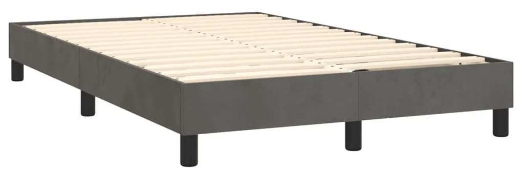 Giroletto a molle con materasso grigio scuro 120x200 cm velluto
