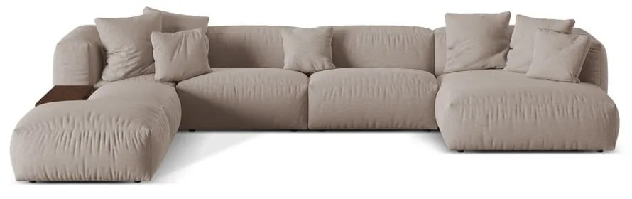 Divano angolare componibile beige (angolo sinistro/U) Martina - Micadoni Home