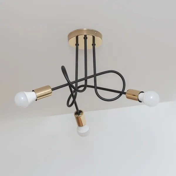 Plafoniera OXFORD 3xE27/15W/230V oro/nero