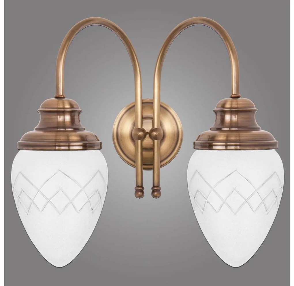 Kemar RI/K/2/M - Applique RINAMA 2xE27/60W/230V ottone