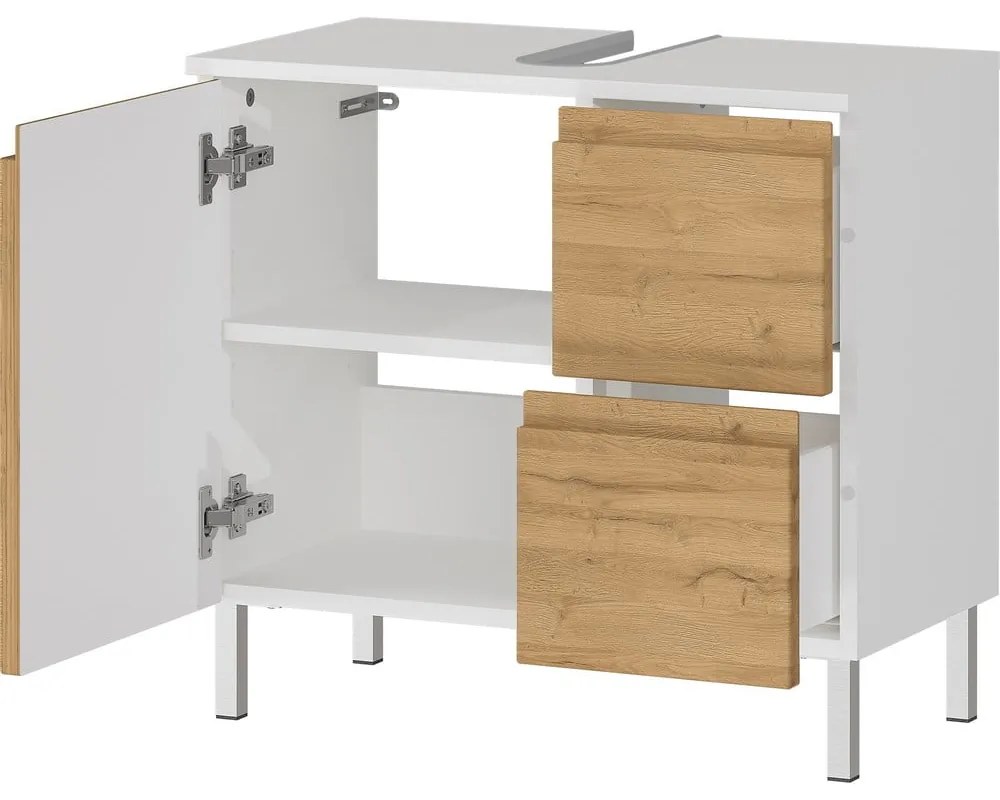 Mobile bianco sotto il lavabo in rovere 60x56 cm Torrance - Germania