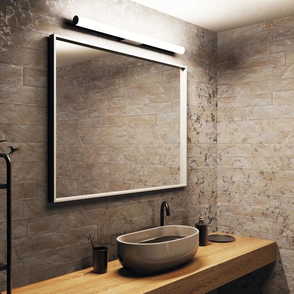 Lampada da parete nera, lunghezza 90 cm Caspio - SULION