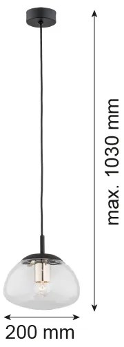 Argon 4331 - Lampadario a sospensione con filo TRINI 1xE27/15W/230V nero