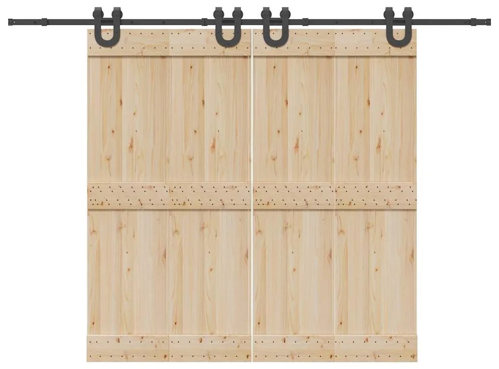 Kit Di Binari Per Porte Scorrevoli 366 Cm Acciaio Nero /