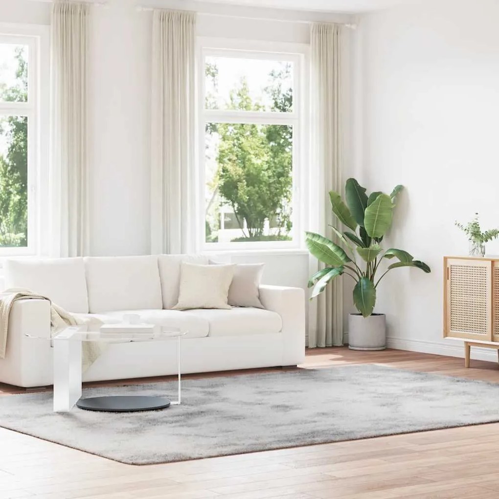 Tappeto Shaggy A Pelo Lungo Navarra Grigio Chiaro 240x340 Cm /