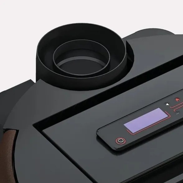 Stufa A Pellet Ad Aria Cadel Shell 9 Up Antracite - Uscita Fumi Superiore