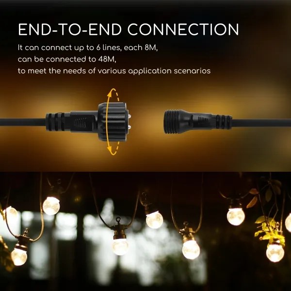 Aigostar - Catena decorativa da esterno LED 10xLED/8m IP44 bianco caldo