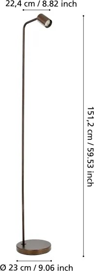 Eglo 901867 - Lampada da terra RIGOMAGNO 1xGU10/5W/230V bronzo