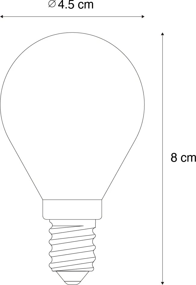 Set di 5 Lampadine LED dimmerabili E14 P45 fumé 5W 470LM 2200K