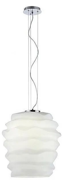 Redo 01-1142 - Lampadario sospeso su cavo MAGMA 1xE27/42W/230V Ø 38 cm cromo lucido/bianco