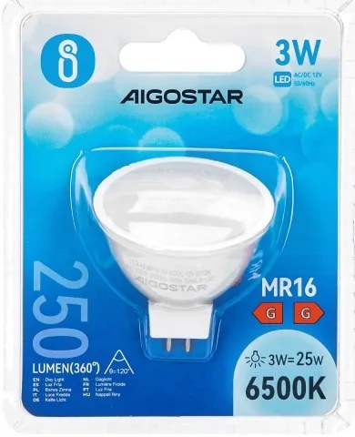 Lampadina LED MR16 GU5,3/3W/12V 6500K - Aigostar