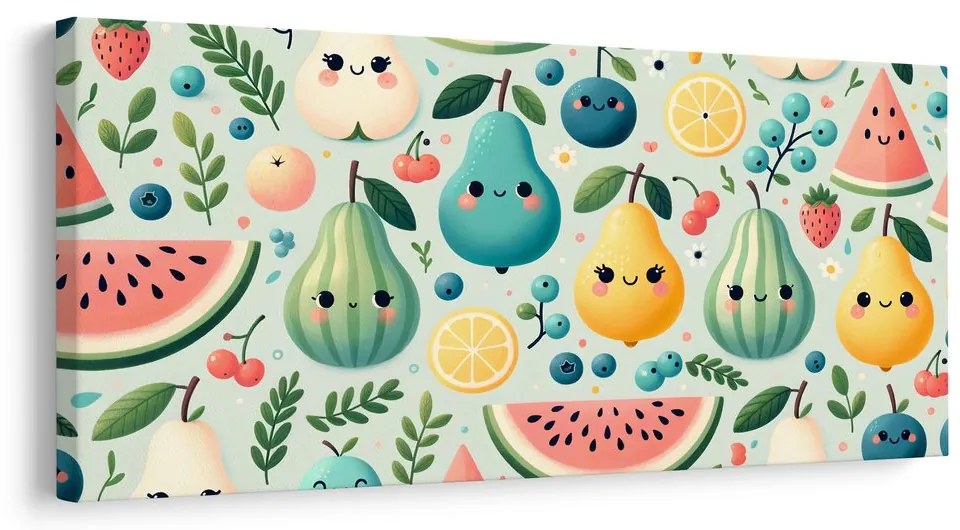 Quadro su tela – Frutta succosa con sorriso