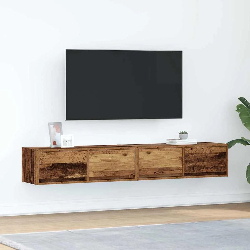 Mobili Porta Tv 2 Pz Legno Antico 80x31x25,5 Cm İn Truciolato /