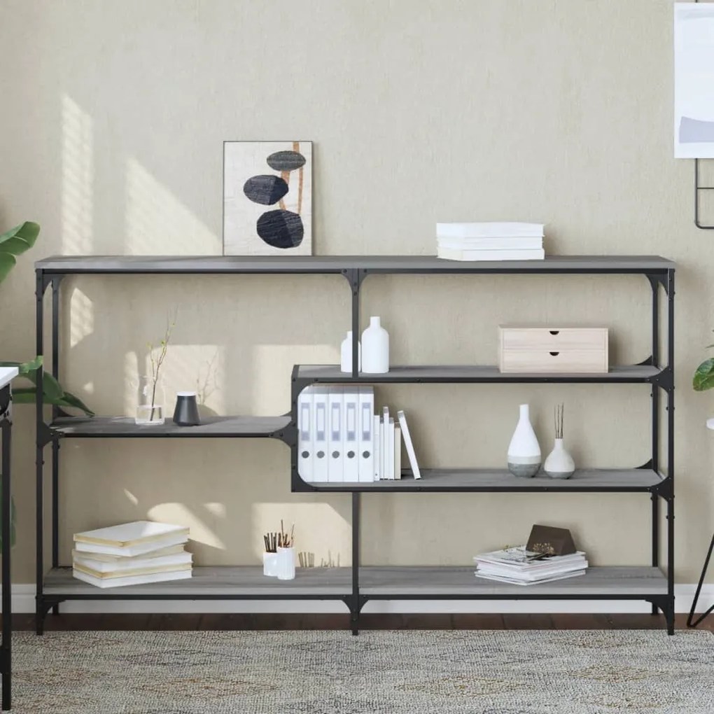 Tavolo Consolle Grigio Sonoma 160x32x95 Cm İn Legno Multistrato /