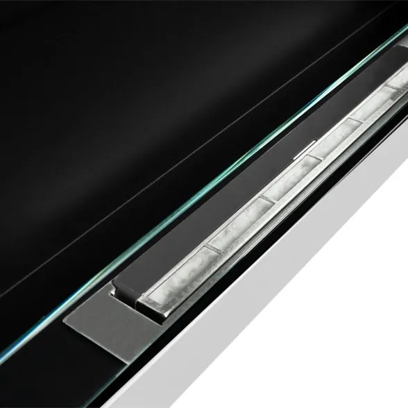 Camino a bioetanolo da parete o incasso Livorno Bianco L 90 x P 12 x H 40 con vetro