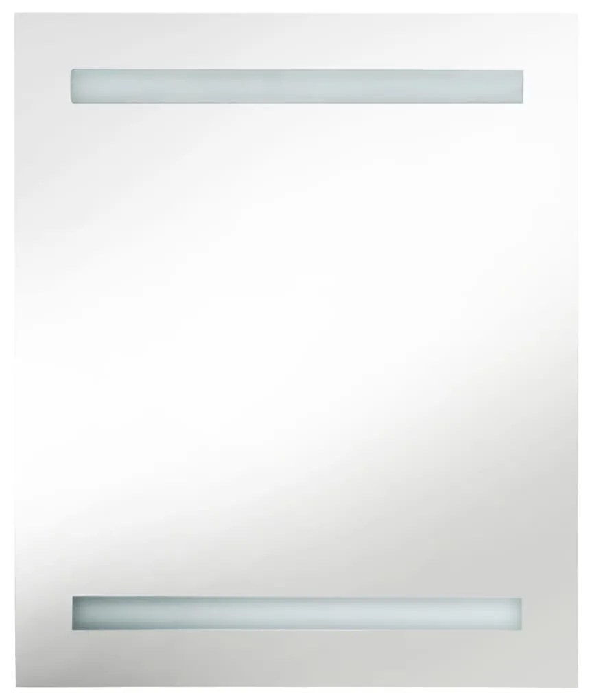 Armadietto bagno con specchio e led grigio lucido 50x14x60 cm