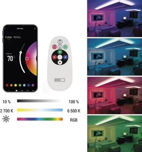LED RGB+CCT Striscia GOSMART LED/21W/230V 5 m 2700-6500K IP44 Wi-Fi