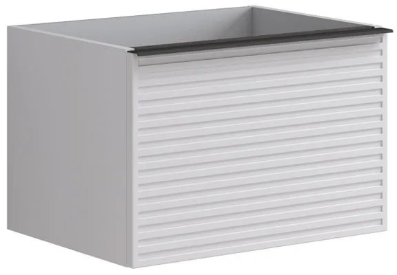 Mobile da bagno sospeso sotto lavabo L 60 x H 40 x P 45.5 cm bianco laccato opaco, 2 cassetti Pixel stripes