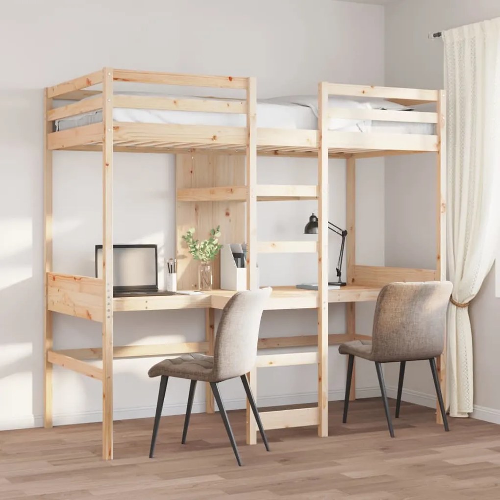 Giroletto Soppalco Senza Materasso 90x190cm Legno Massello Pino /