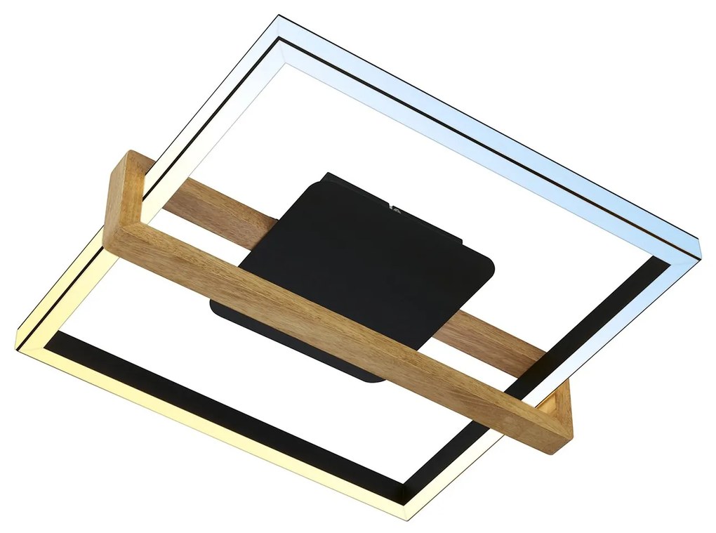 Plafoniera Moderna Frame Nested Metallo Nero Led Integrato 34W Da 2700 A 6500K