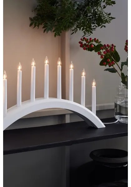 Markslöjd 705954 - Candelabro natalizio AVENTO 9xE10/3W/230V bianco