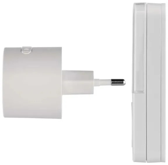 Campanello wireless da inserire nella presa 230 V con 1 batteria CR2032, bianco