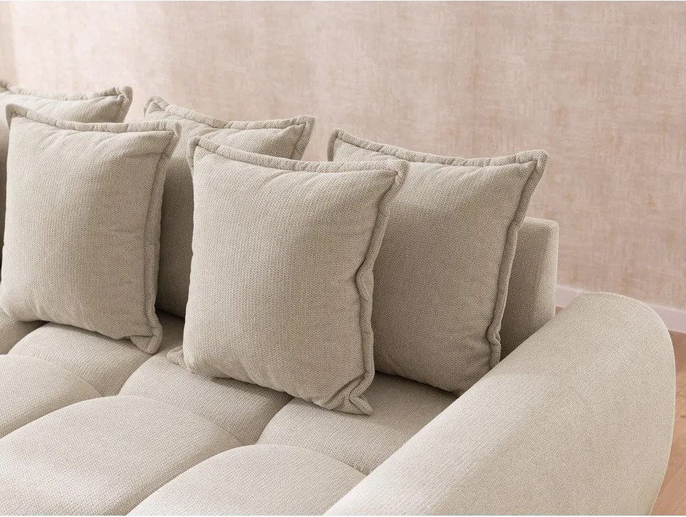 Divano angolare beige (con penisola a destra/con chaise lounge) Albane – Ropez